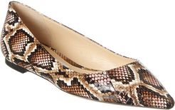 Jimmy Choo Romy Snake-Embossed Leather Flat