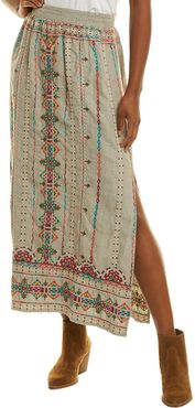 Johnny Was Verena Linen Maxi Skirt