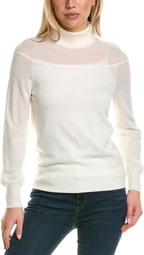 Trina Turk Tyson Ivory Merino Wool Sweater