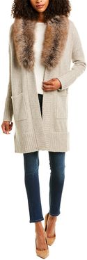 Forte Cashmere Shawl Collar Wool & Cashmere-Blend Cardigan