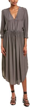 James Perse Tie-Front Silk Wrap Dress