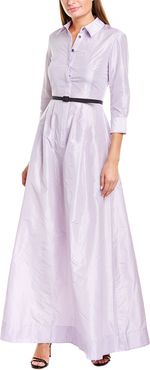 Oscar de la Renta Belted Silk Maxi Dress