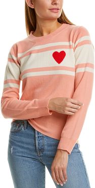 Chinti & Parker Heart Stripe Wool & Cashmere-Blend Sweater