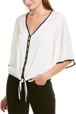 Vince Camuto Bell-Sleeve Tie-Front Top