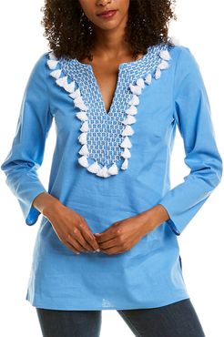 Sail to Sable Tassel Linen-Blend Tunic