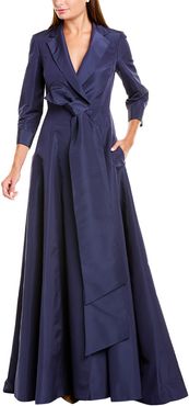 Carolina Herrera Notch Lapel A-Line Silk Trench Gown