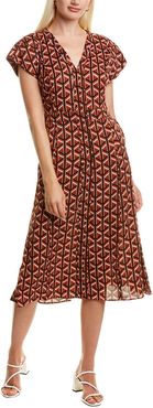 Diane von Furstenberg Davina Silk-Blend A-Line Dress