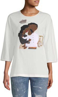 Dolce & Gabbana Family Graphic Embellished Blouse
