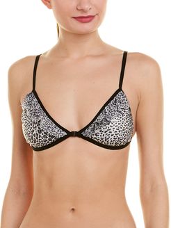 Chaser Leopard Print Ruffle Bikini Top