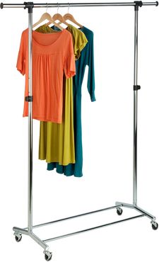 Honey-Can-Do Garment Rack with Adjustable Bar and Steel Casters
