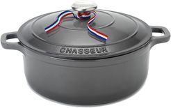 French Home Chasseur 7.1qt Caviar-Grey Enameled Cast Iron Dutch Oven