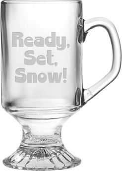 Susquehanna Glass Ready Set Snow Set of 4 Irish Coffee Footed Mugs