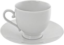 Ten Strawberry Street White Set of Six 10oz Footed Cups & Saucers