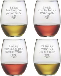Susquehanna Glass Set of Four Wine Justification 21oz  Glasses