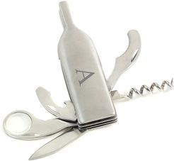 Bey-Berk Monogrammed Bottle Shaped Stainless Steel Corkscrew