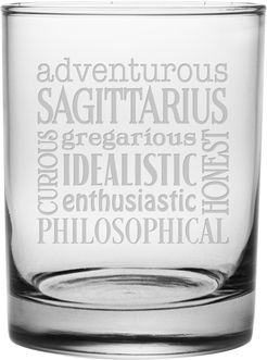 Susquehanna Glass Set of 4 Sagittarius Words 14oz Rocks Glasses