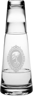 Susquehanna Glass Company Skull Cameo Cone Night Bottle Set