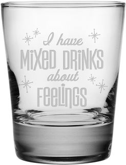 susquehanna Set of Four 13.25oz I Have Mixed Drinks Heavy Based DOF Glasses