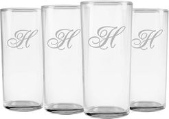 susquehanna Set of Four Champlain Monogram Slim Hi Ball Glasses