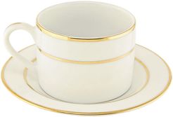 Ten Strawberry Street Double Gold Line Set of 6 Cups & Saucers