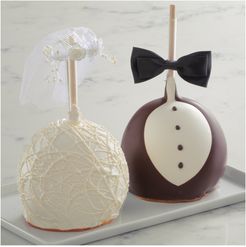 Mrs Prindables Mrs. Prindables Bride and Groom Jumbo Caramel Apple Gift Set