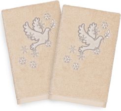 Set of 2 Linum Home Textiles Christmas Dove Hand Towels