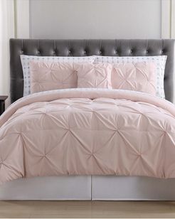 Truly Soft Arrow Pleated Blush Twin Bed Comforter