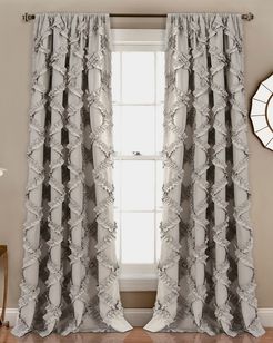 Ruffle Diamond Window Curtain Gray Set