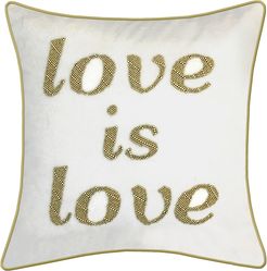 Edie@Home Celebrations Beaded "Love Is Love" Decorative Pillow