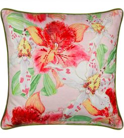 Edie@Home Lily Beaded Floral Decorative Pillow