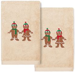 Linum Home Textiles Christmas Gingerbread Sand Hand Towels (Set Of 2)