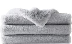 Charisma Luxe Faux Fur Grey Throw In Gift Box