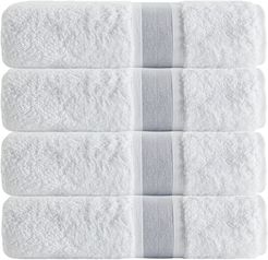 Enchante Home Set of 4 Unique Silver Stripe Bath Towels