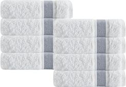 Enchante Home Set of 8 Unique Anthracite Stripe Hand Towels