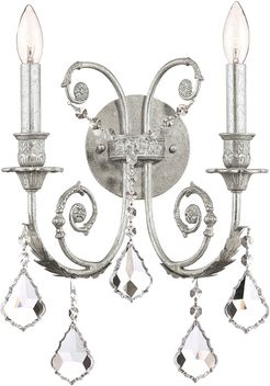 Crystorama 2-Light Regis Sconce Swarovski Strass Crystal