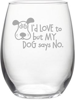 Susquehanna Glass Set of 4 My Dog Says No Stemless Wine Tumblers