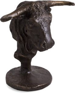 Bey-Berk Bronzed Finished Bull Bust Pen Holder