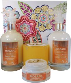 Mosaiq Orange Flower 4pc Gift Box