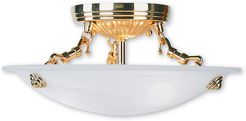 Livex Oasis 3-Light Polished Brass Ceiling Mount