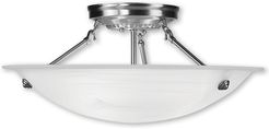 Livex Oasis 3-Light Brushed Nickel Ceiling Mount