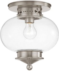 Livex Harbor 1-Light Brushed Nickel Ceiling Mount