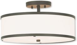 Livex Park Ridge 3-Light Bronze Ceiling Mount