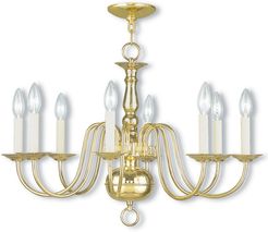 Livex Williamsburgh 8-Light Polished Brass Chandelier