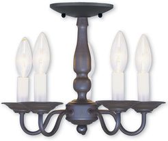 Livex Williamsburgh 5-Light Bronze Chain Hang/Ceiling Mount