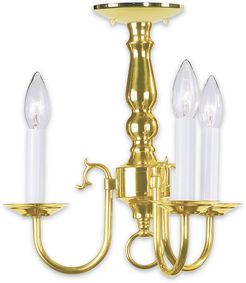 Livex Williamsburgh 3-Light Polished Brass Mini Chandelier
