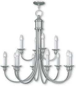 Livex Cranford 12-Light Brushed Nickel Chandelier