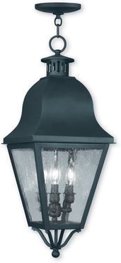 Livex Amwell 3-Light Black Outdoor Chain Lantern