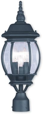 Livex Frontenac 3-Light Black Outdoor Post Lantern