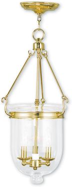Livex Jefferson 3-Light Polished Brass Chain Lantern