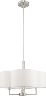 Livex Chelsea 4 Lt Brushed Nickel Pendant Chandelier